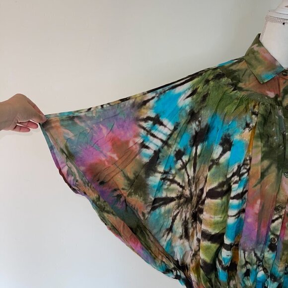 Tolani Collection Womens Tie Dye Print Top Multicolor Relaxed Fit Modal Size XXS - Picture 7 of 15